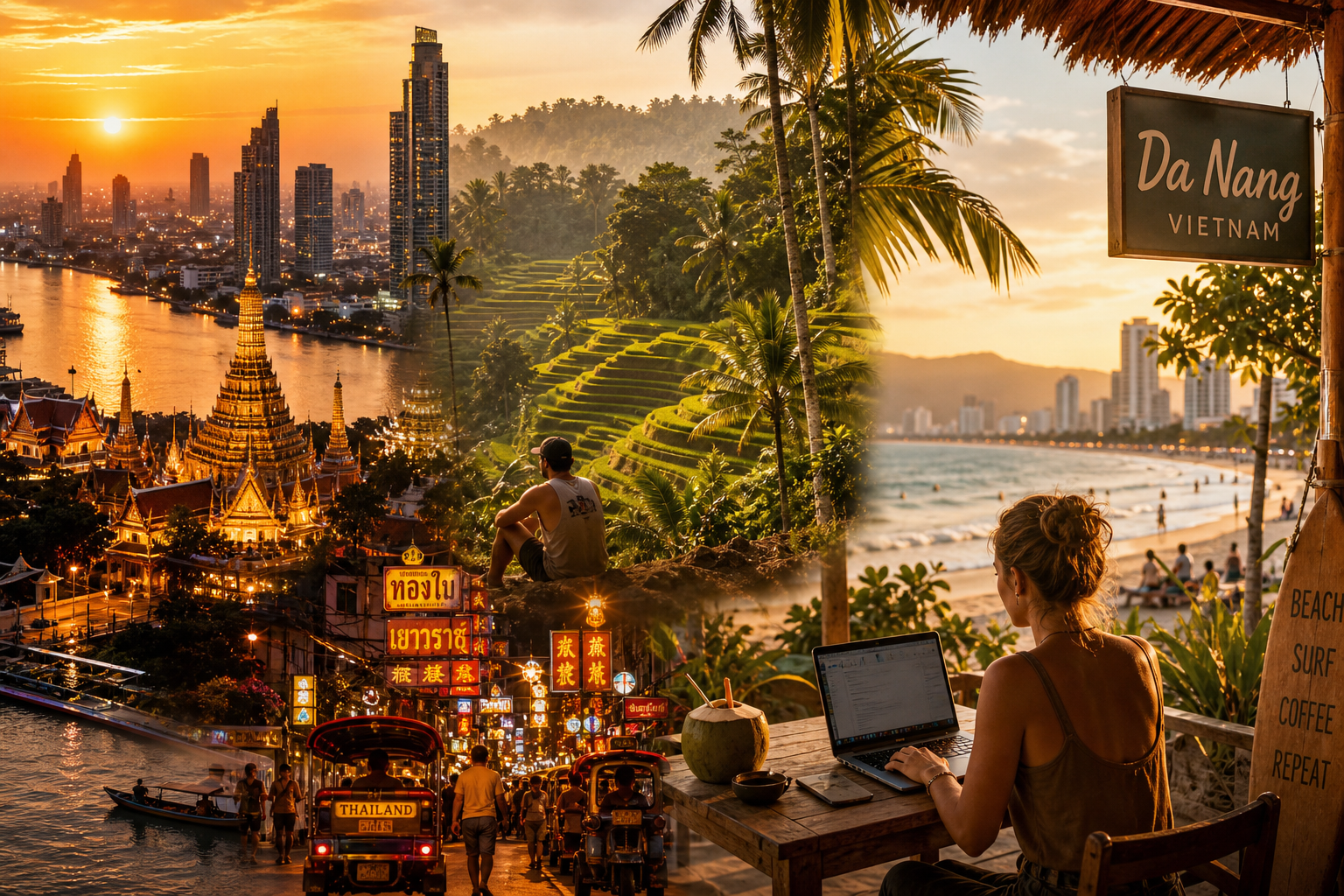 Southeast Asia digital nomad destinations 2026 — Thailand, Vietnam, Bali, Philippines, Malaysia compared